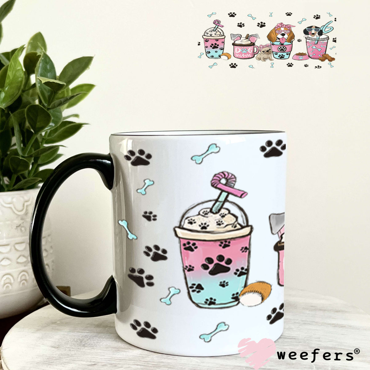 UV DTF Cup Wrap – Dog Mom Coffee Cups 11oz Coffee Mug Weefers