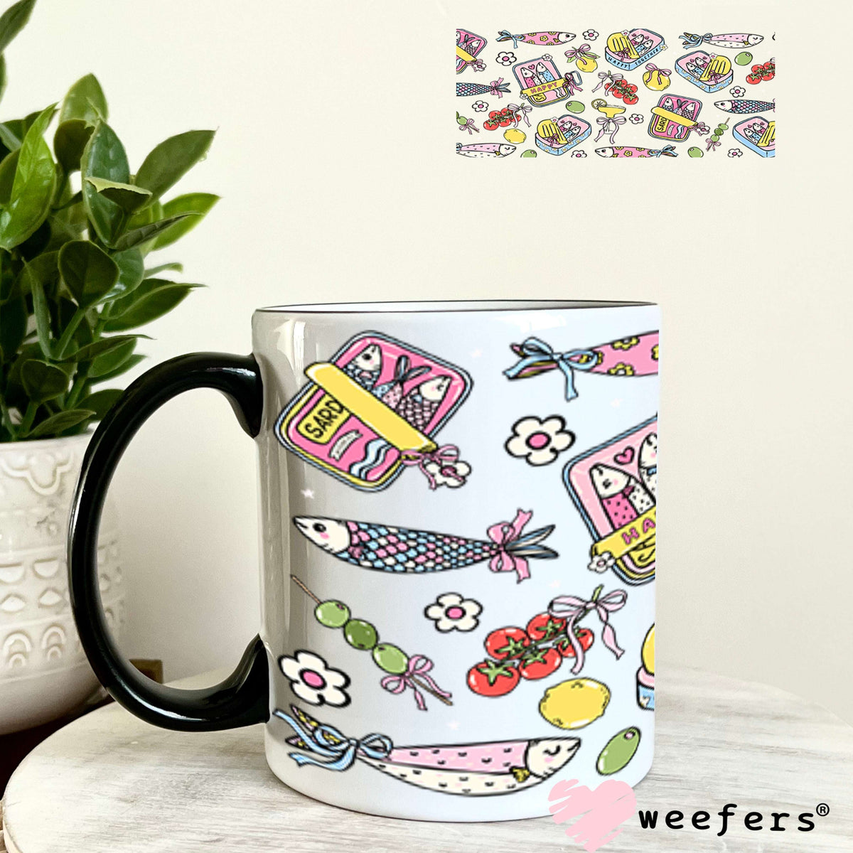 UV DTF Cup Wraps - Orand and Blue Hisbiscus 11oz Coffee Mug Weefers