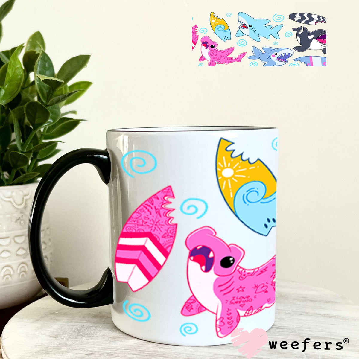 UV DTF Cup Wraps - Shark Friends 11oz Coffee Mug Weefers