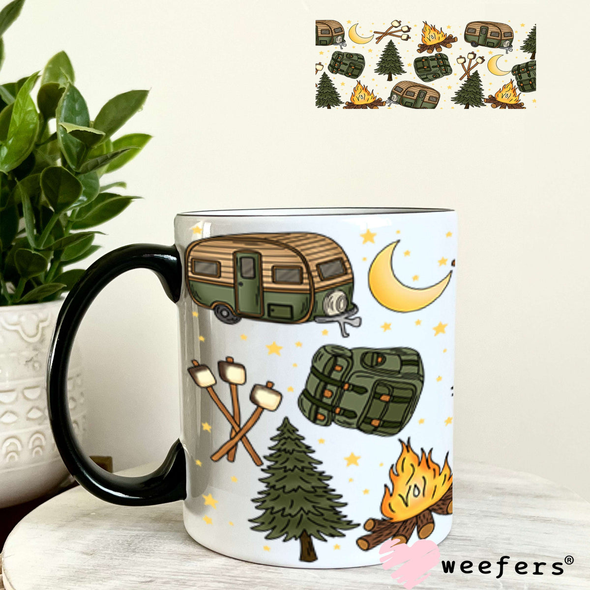 UV DTF Cup Wraps - Retro Camping 11oz Coffee Mug Weefers