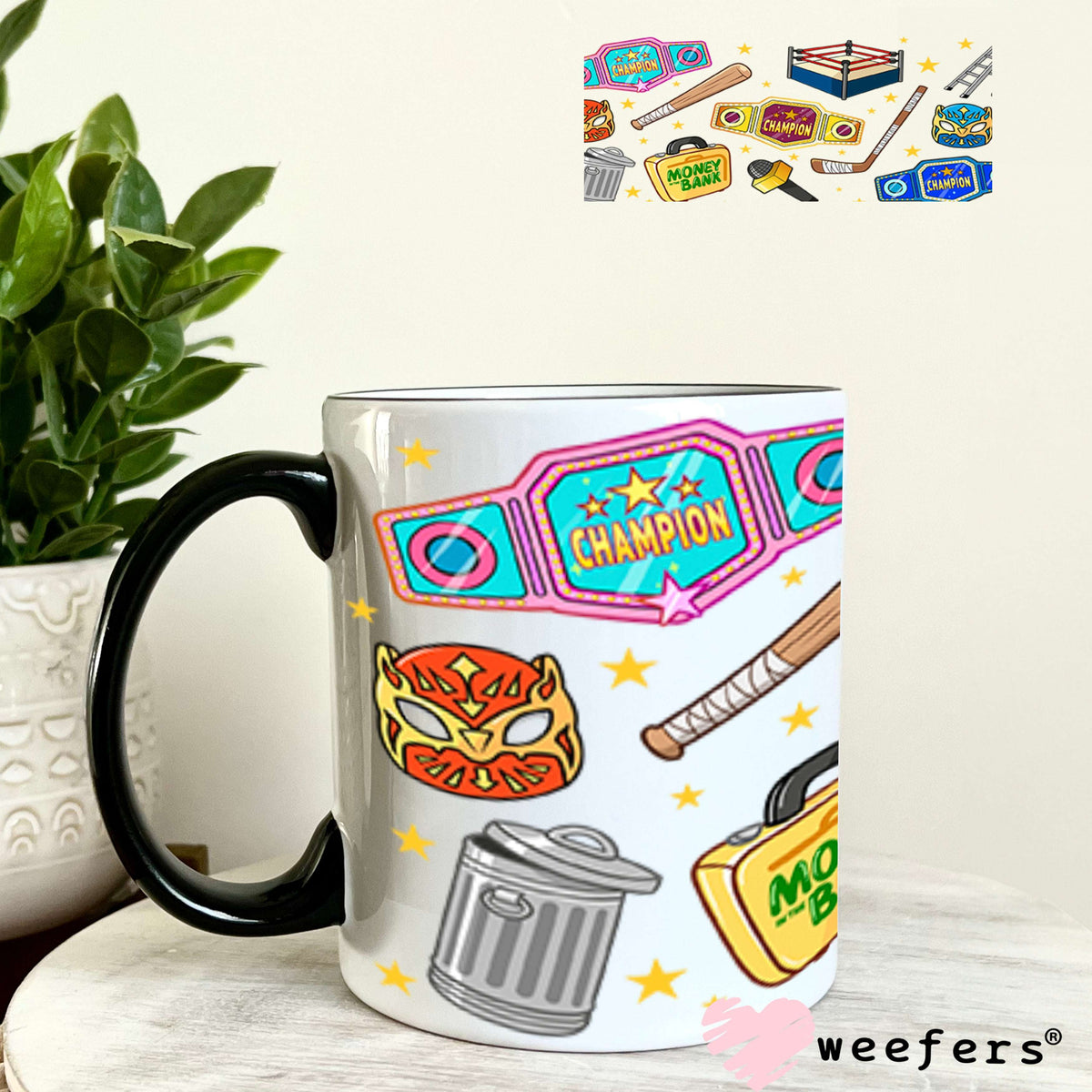 UV DTF Cup Wraps - Wrestling Favorite Things 11oz Coffee Mug Weefers