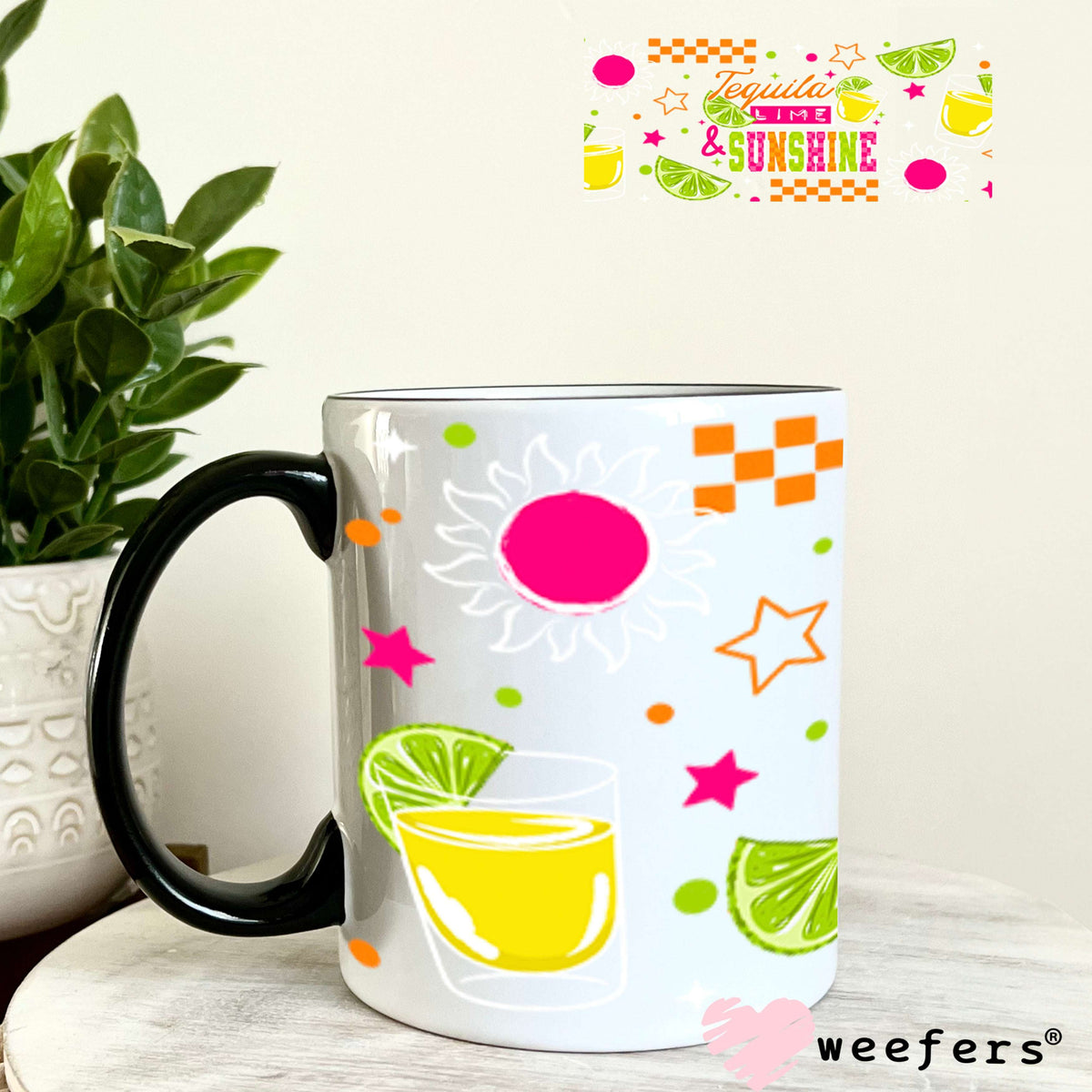 UV DTF Cup Wraps - Tequila Lime and Sunshine 11oz Coffee Mug Weefers