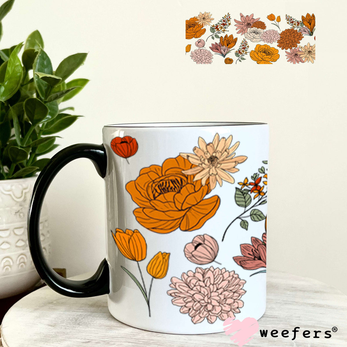 UV DTF Cup Wraps - Autumn Florals 11oz Coffee Mug Weefers