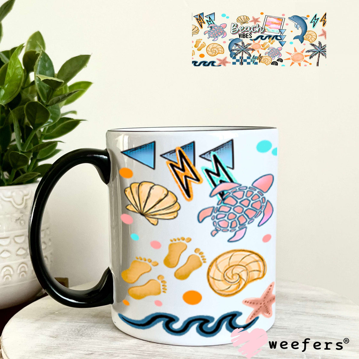 UV DTF Cup Wraps - Beach Vibes 11oz Coffee Mug Weefers