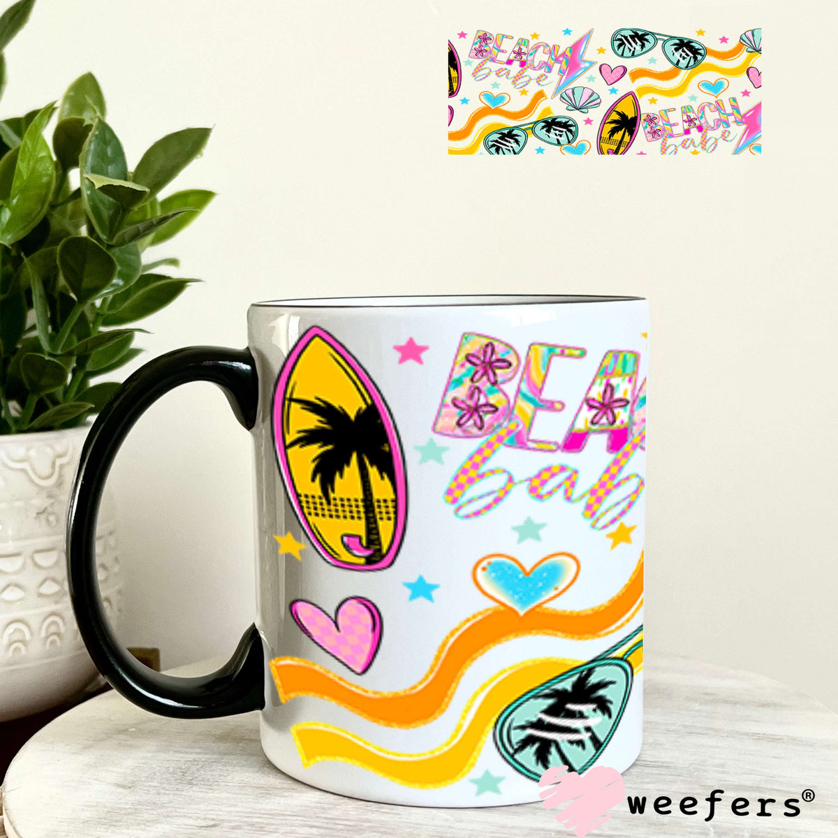 UV DTF Cup Wraps - Beach Babe 11oz Coffee Mug Weefers