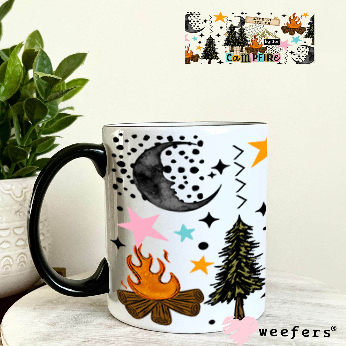UV DTF Cup Wraps - Campfire 11oz Coffee Mug Weefers