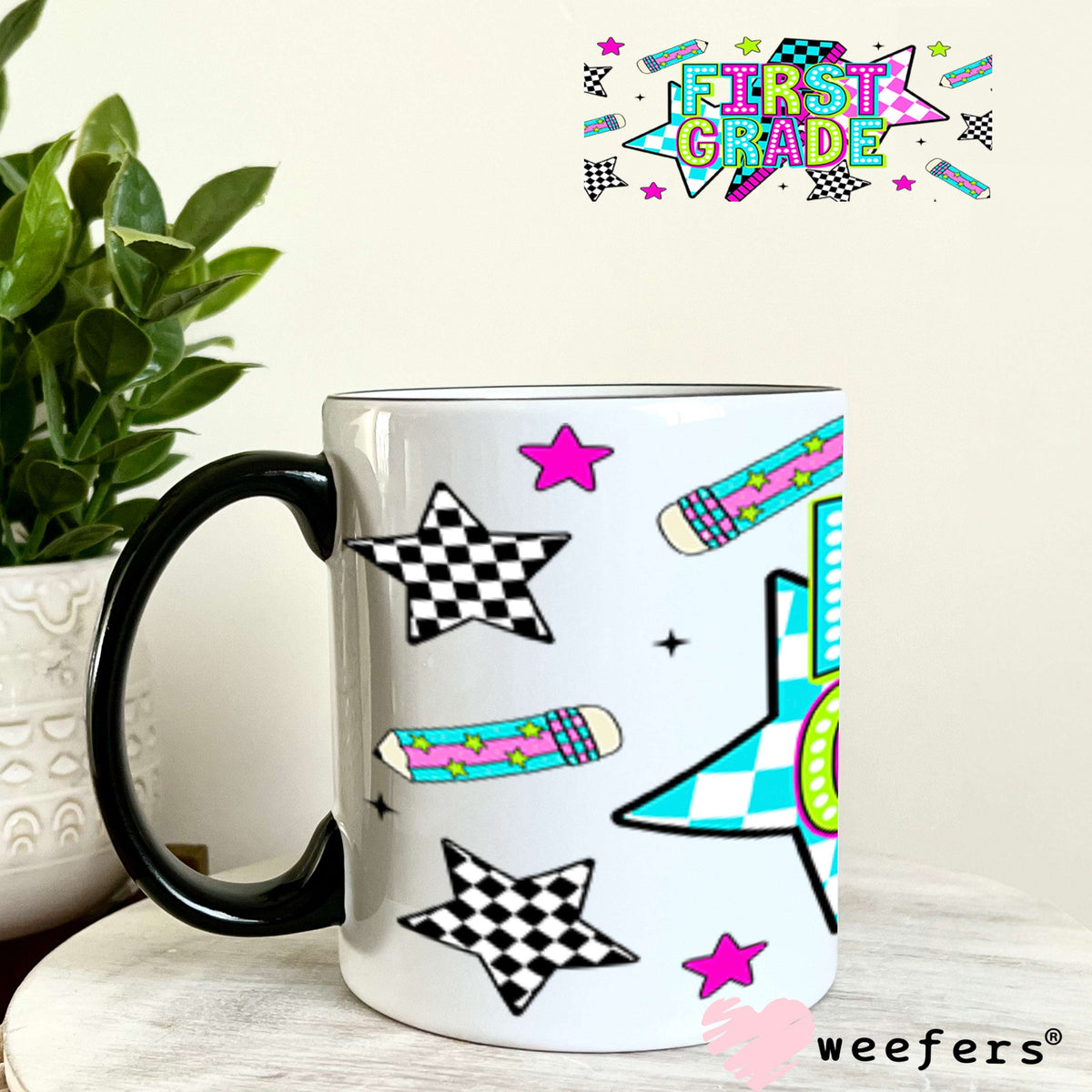 UV DTF Cup Wraps - First Grade Checkered 11oz Coffee Mug Weefers