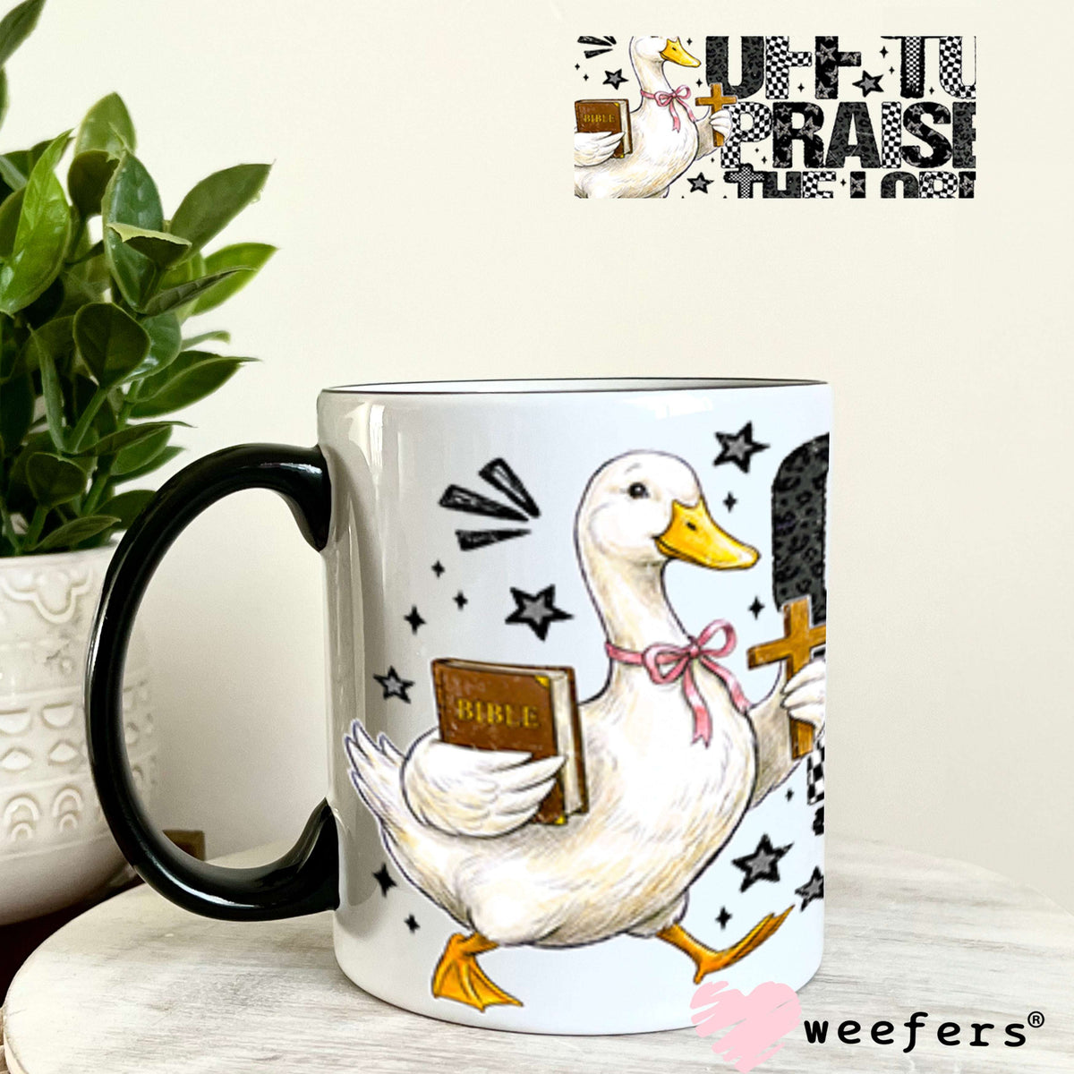 UV DTF Cup Wraps - Off to Praise the Lord Goose 11oz Coffee Mug Weefers