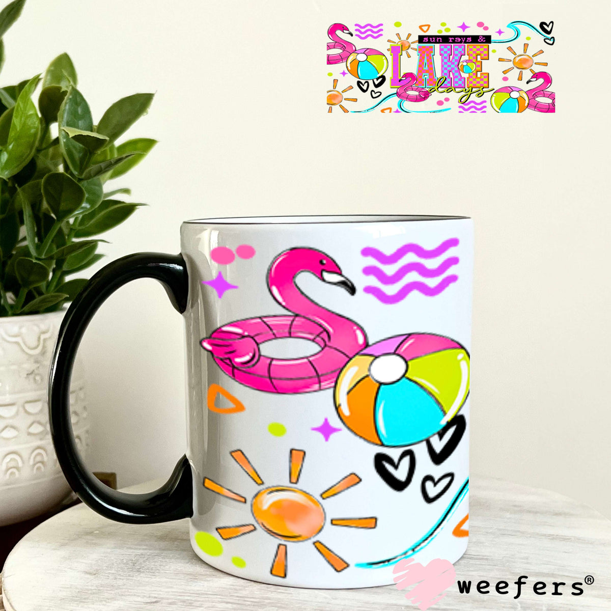 UV DTF Cup Wraps - Sun Rays and Lake Days 11oz Coffee Mug Weefers