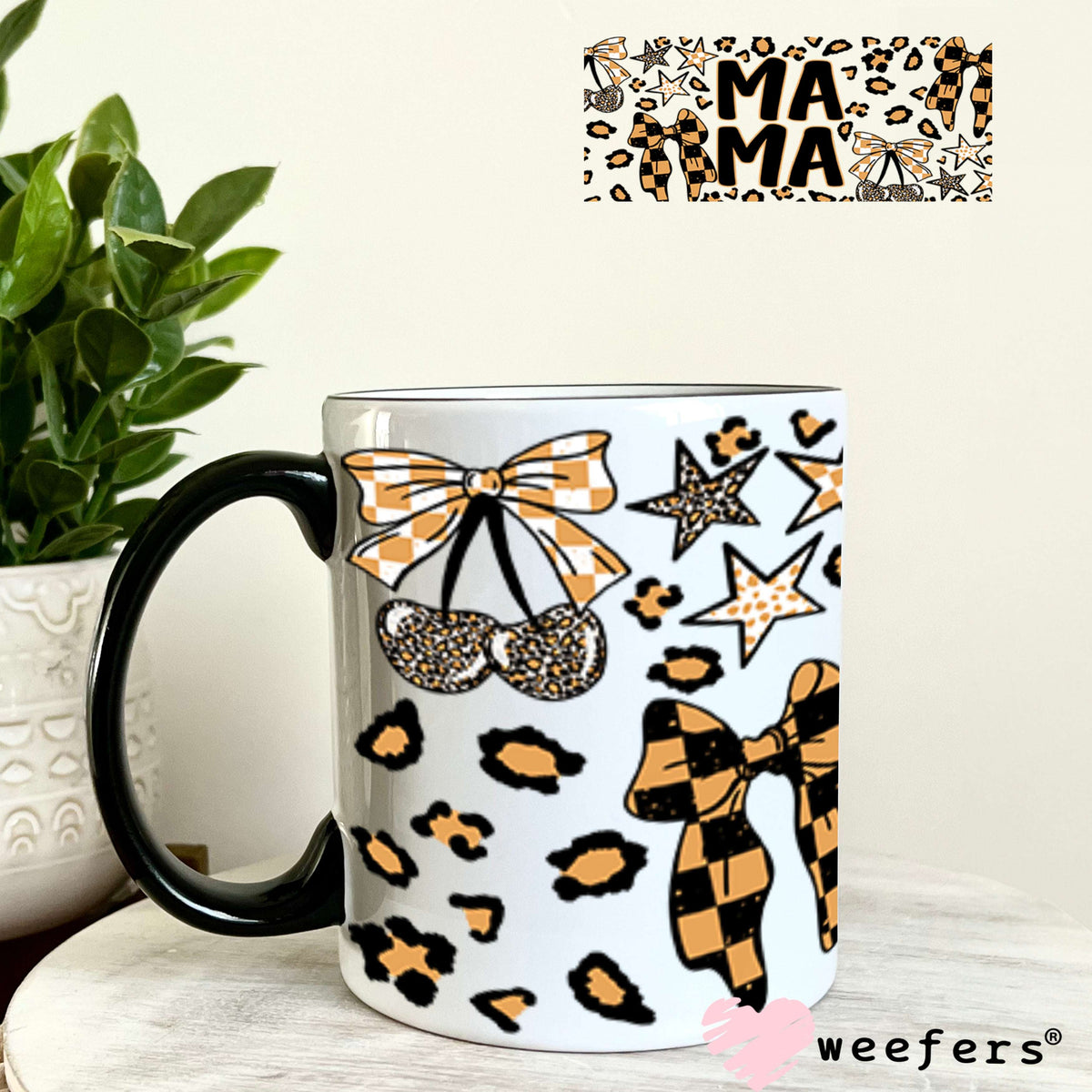 UV DTF Cup Wraps - Mama Orange and Camo 11oz Coffee Mug Weefers