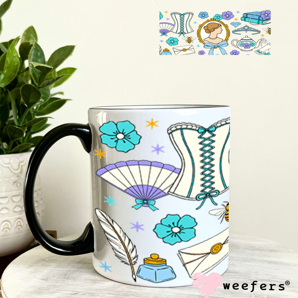 UV DTF Cup Wraps - Victorian Era Bridgerton 11oz Coffee Mug Weefers