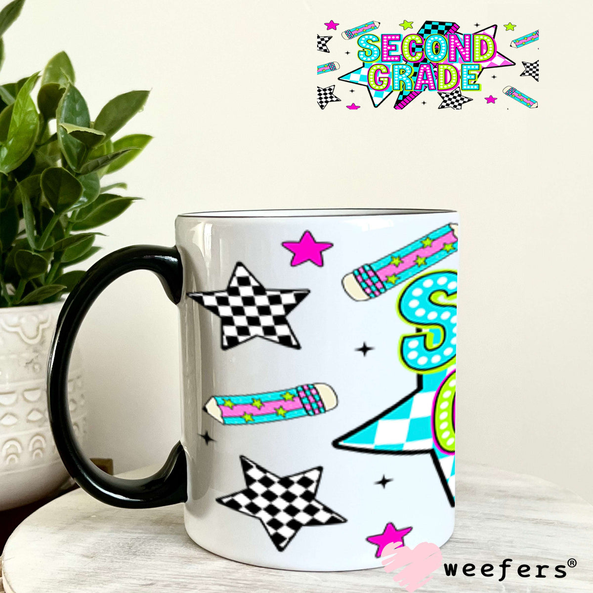 UV DTF Cup Wraps - Second Grade Checkered 11oz Coffee Mug Weefers