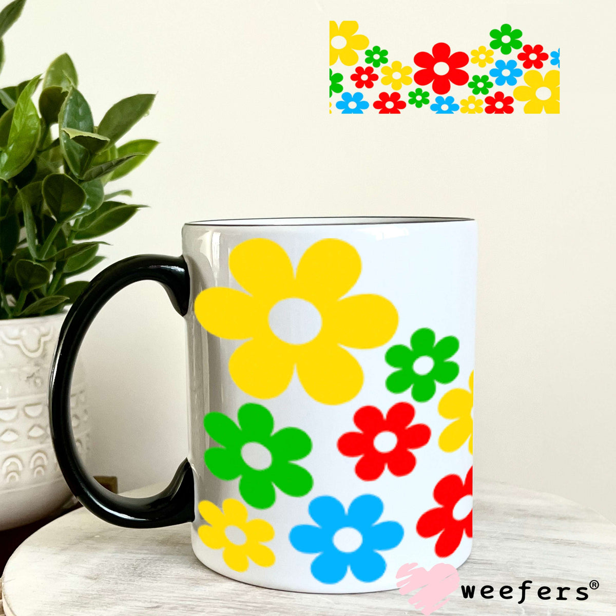UV DTF Cup Wraps - Autism Awareness Flowers 11oz Coffee Mug Weefers