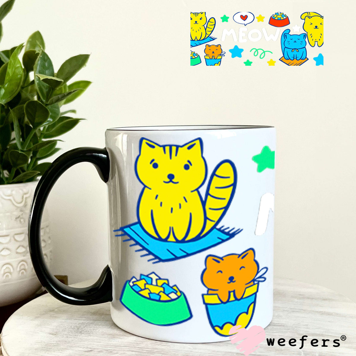 UV DTF Cup Wraps - Meow Cats 11oz Coffee Mug Weefers