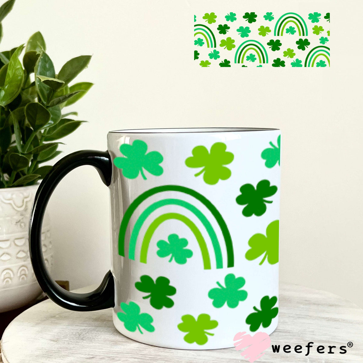 UV DTF Cup Wraps - Lucky Rainbow 11oz Coffee Mug Weefers