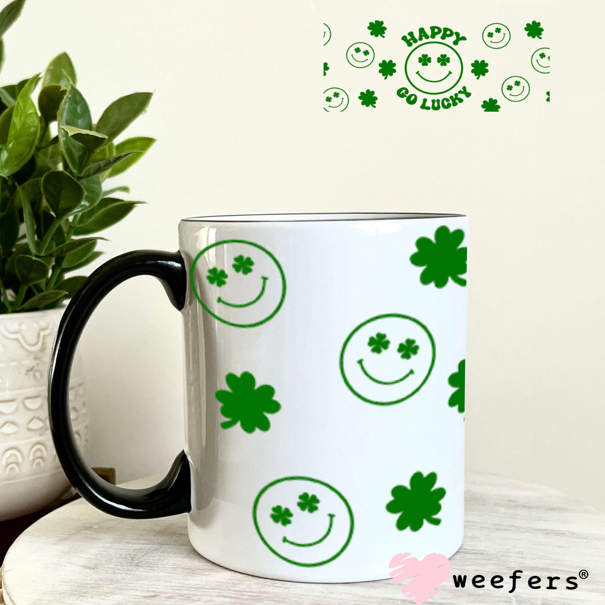 UV DTF Cup Wraps - Happy Go Luck 11oz Coffee Mug Weefers