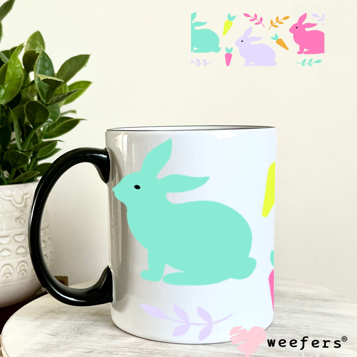UV DTF Cup Wraps - Easter Rabbits 11oz Coffee Mug Weefers