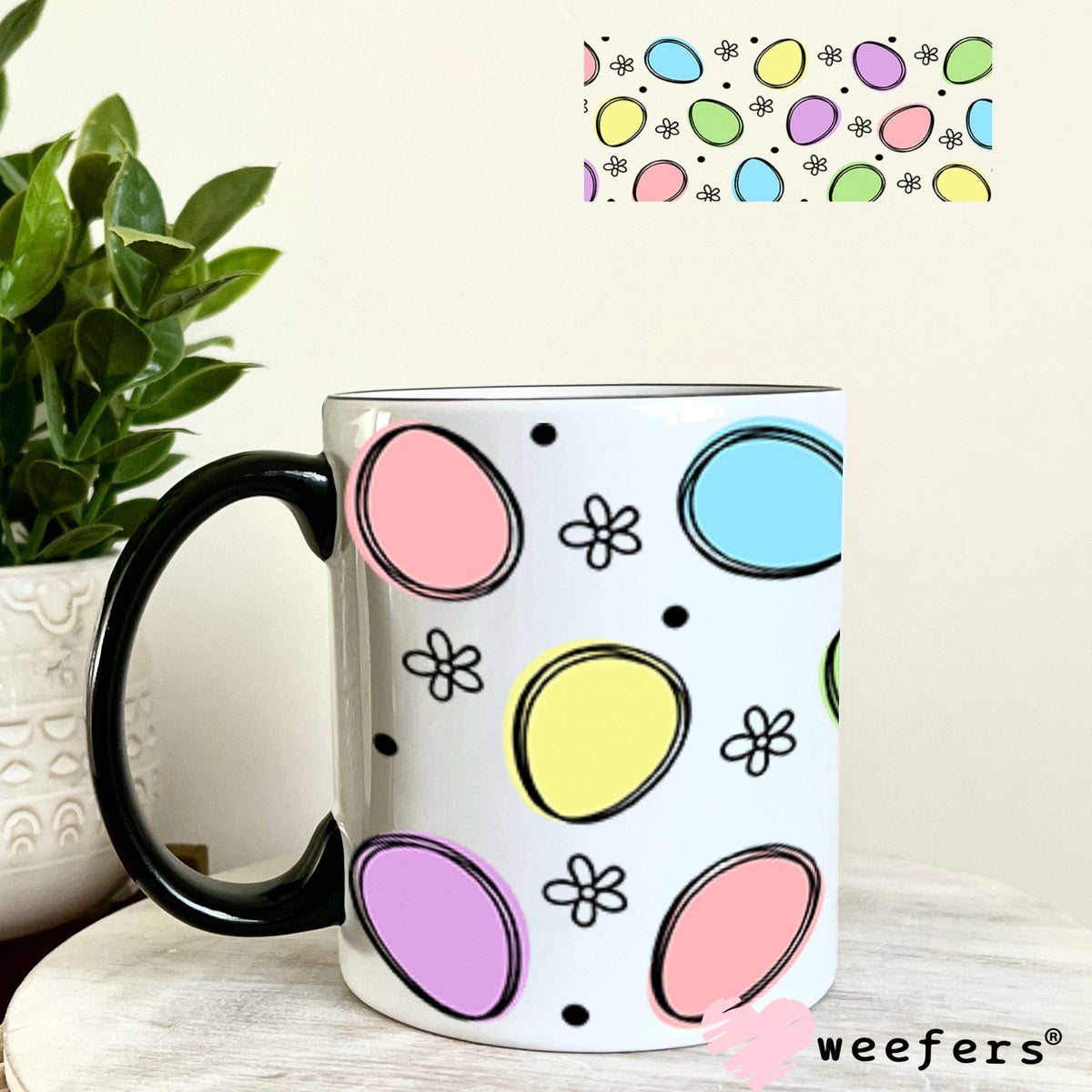 UV DTF Cup Wraps - Colorful Easter Eggs 11oz Coffee Mug Weefers