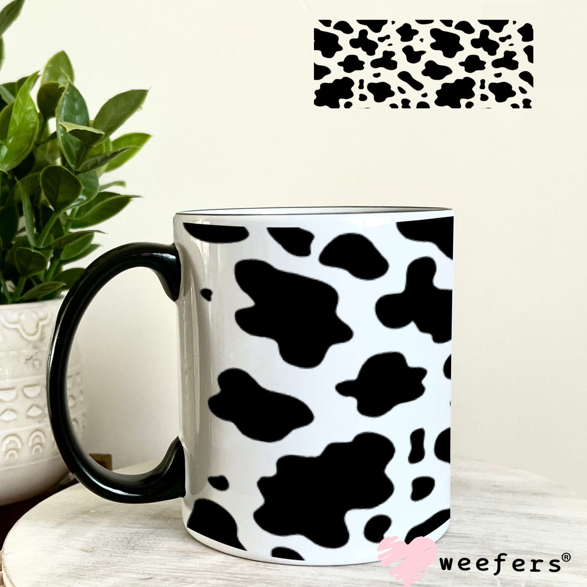 UV DTF Cup Wraps - Cow Print 11oz Coffee Mug Weefers