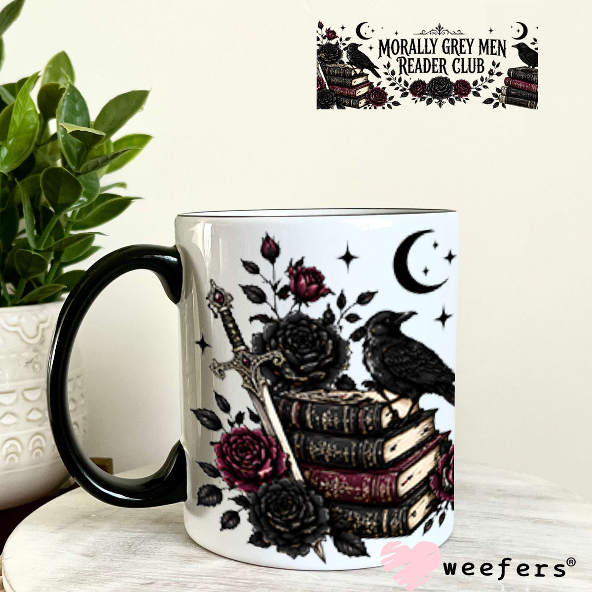 UV DTF Cup Wraps - Morally Grey Men Reader Club 11oz Coffee Mug Weefers