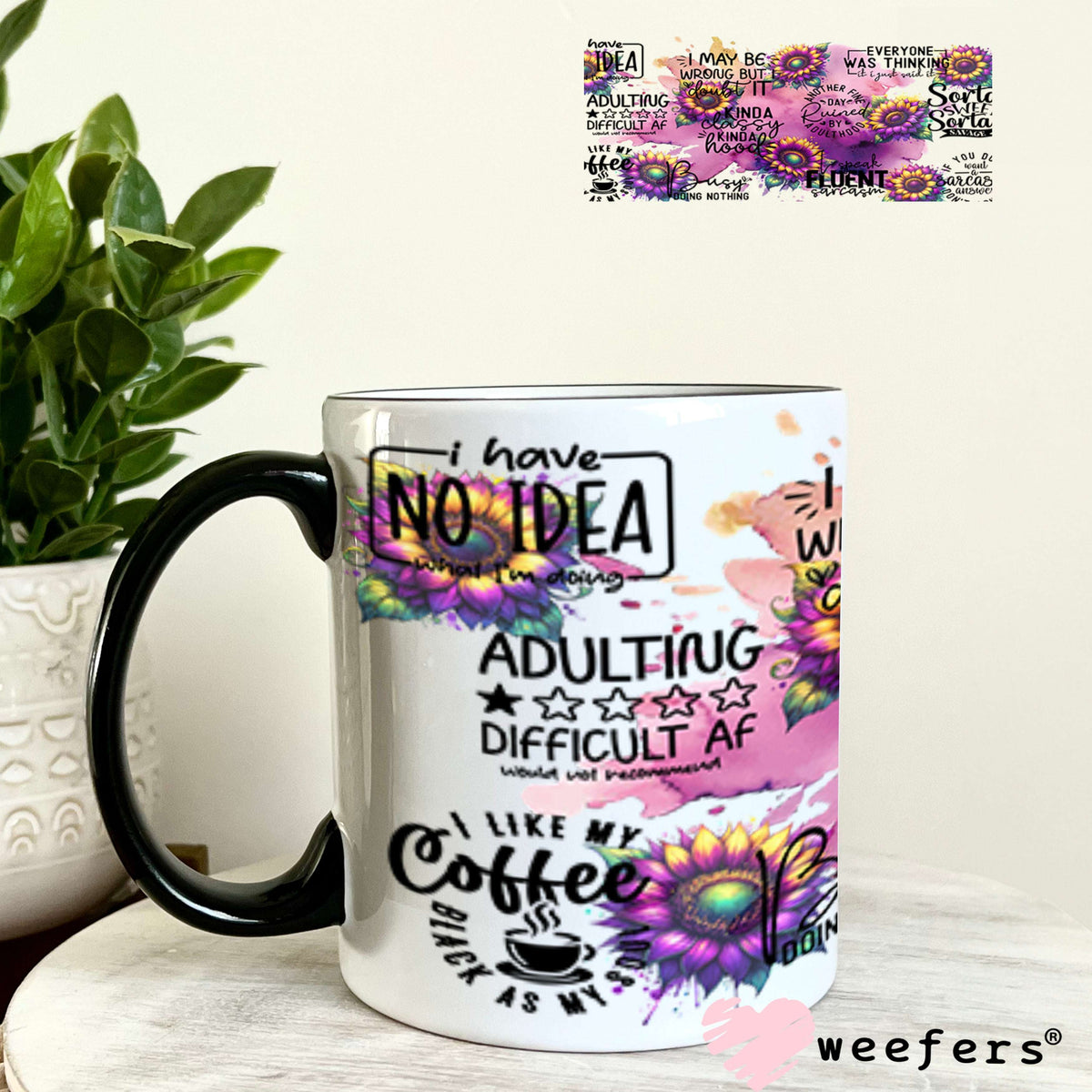 UV DTF Cup Wraps - Positive Affirmations 11oz Coffee Mug Weefers