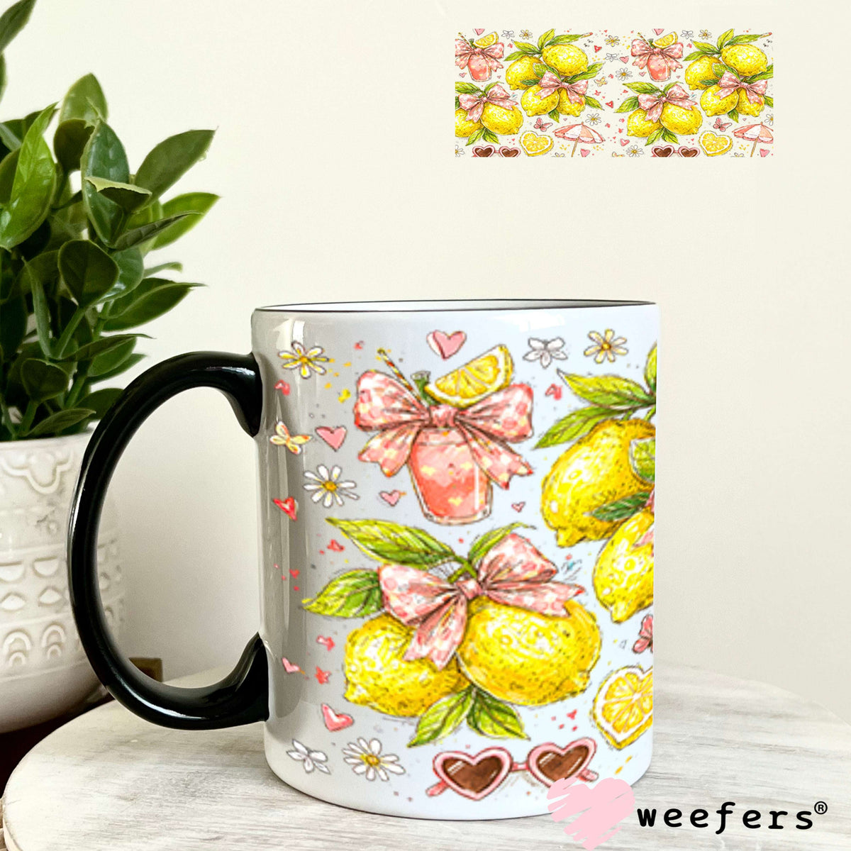 UV DTF Cup Wraps - Lemons and Sunshine 11oz Coffee Mug Weefers