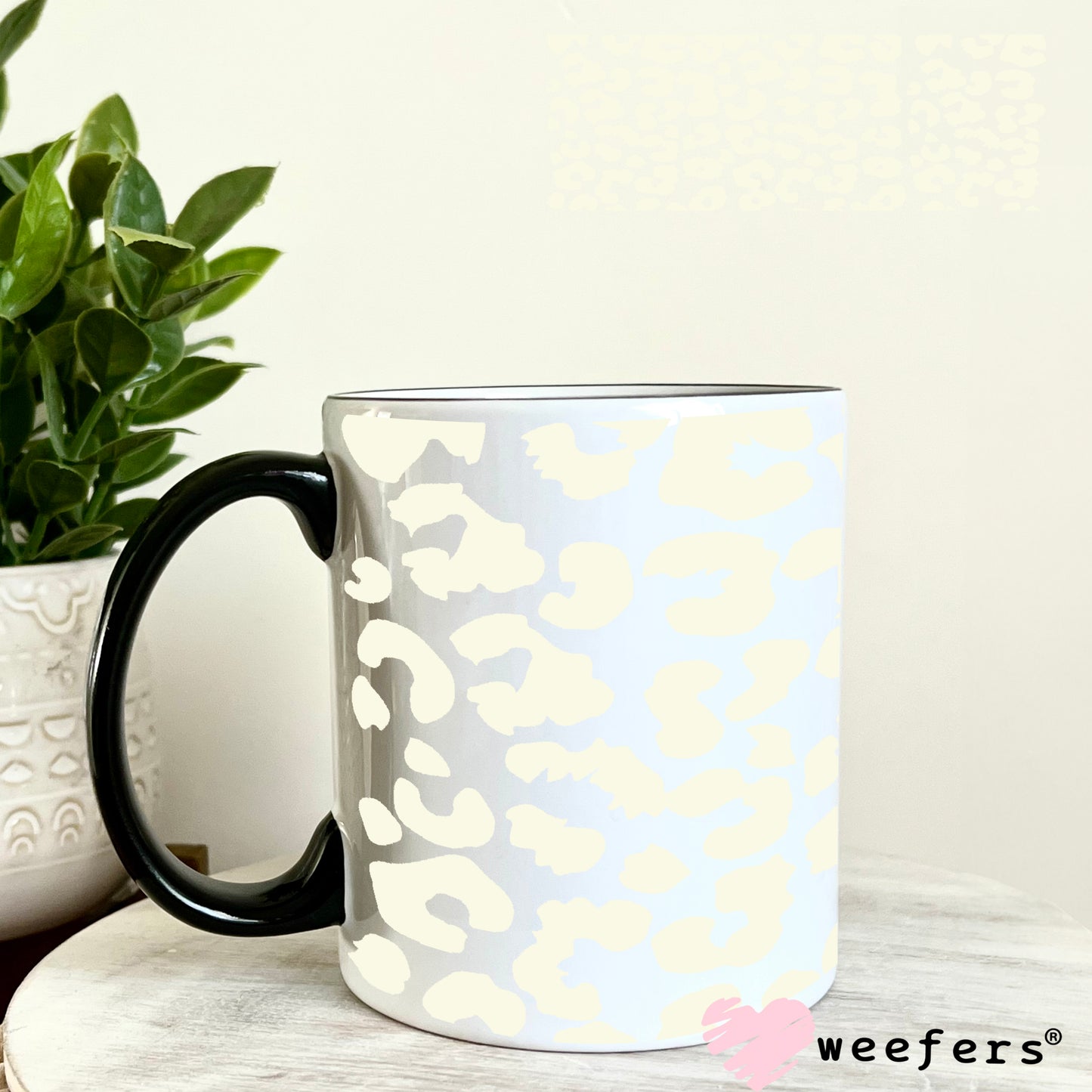 Cream Leopard UV DTF Cup Wrap 11oz Coffee Mug Weefers