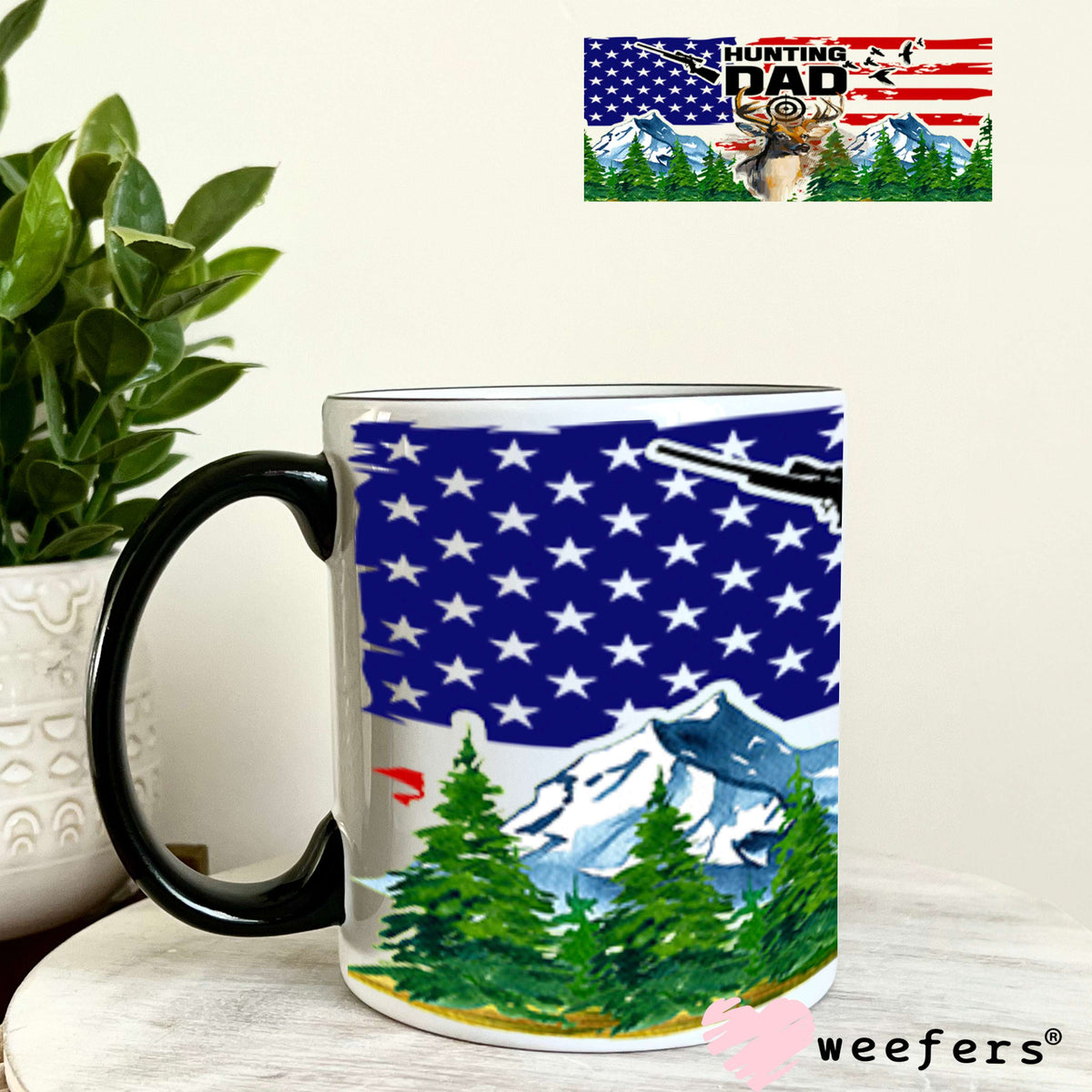 UV DTF Cup Wraps - Hunting Dad USA 11oz Coffee Mug Weefers