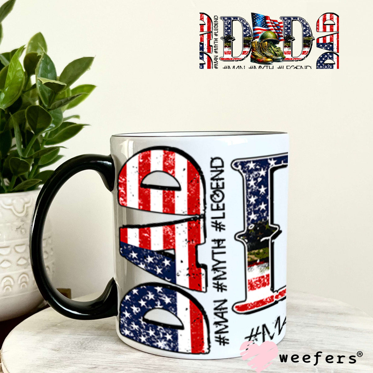 UV DTF Cup Wraps - Dad Military 11oz Coffee Mug Weefers