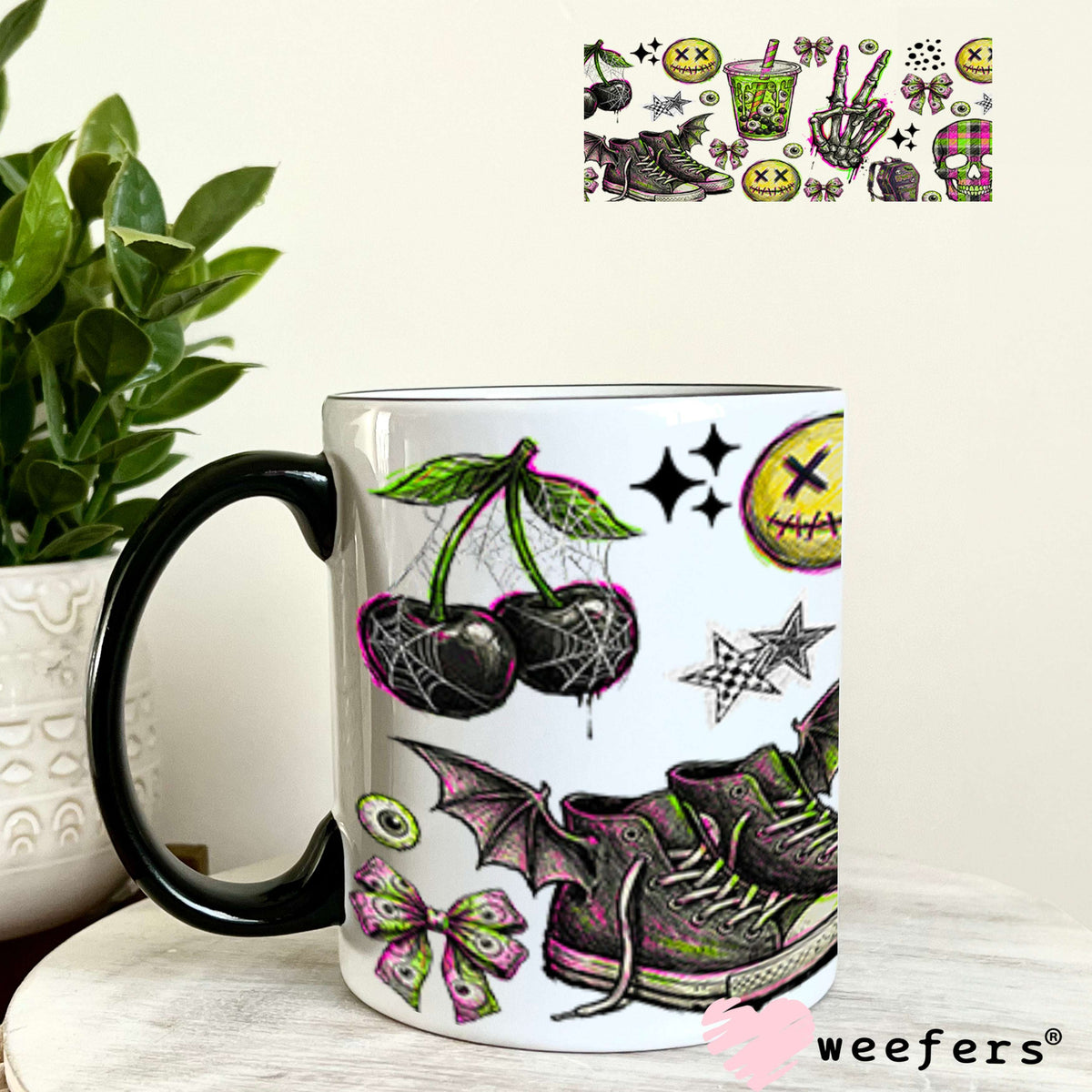 UV DTF Cup Wraps - Neon Grunge Halloween - Weefers® Exclusive 11oz Coffee Mug Weefers