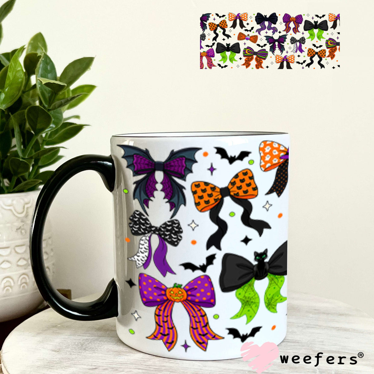 UV DTF Cup Wraps - Halloween Bows 11oz Coffee Mug Weefers