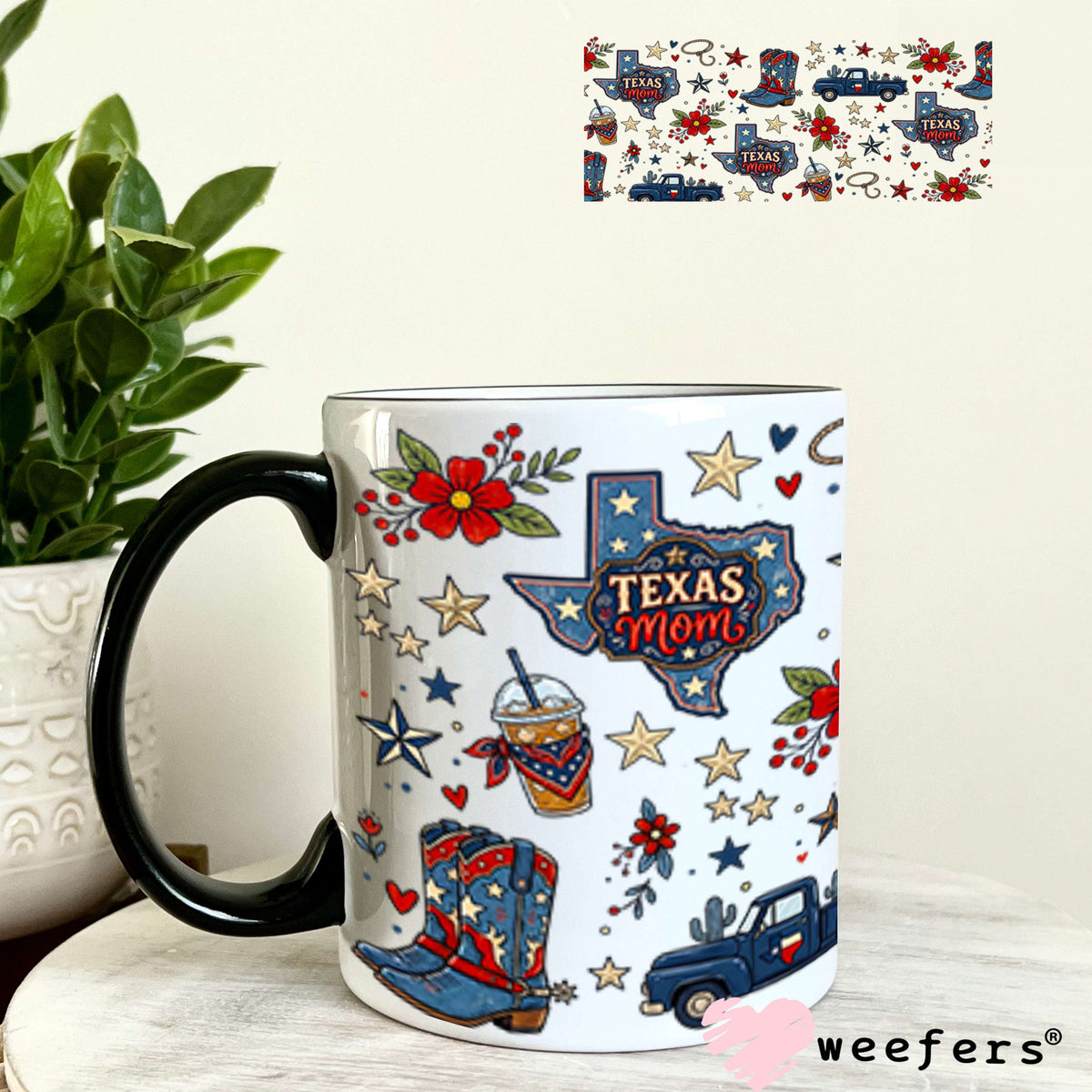 UV DTF Cup Wraps - Texas Mom 11oz Coffee Mug Weefers