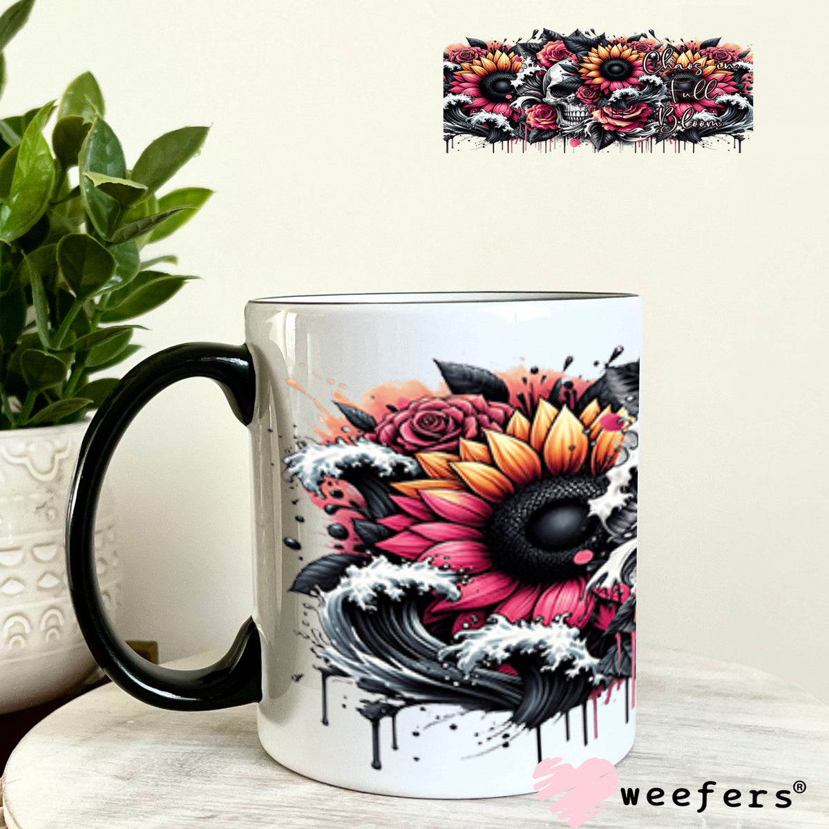 UV DTF Cup Wraps - Chaos in Full Bloom 11oz Coffee Mug Weefers