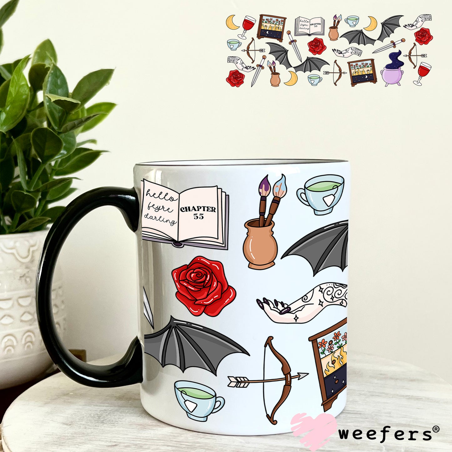 ACOTAR Favorite Things UV DTF Cup Wrap 11oz Coffee Mug Weefers
