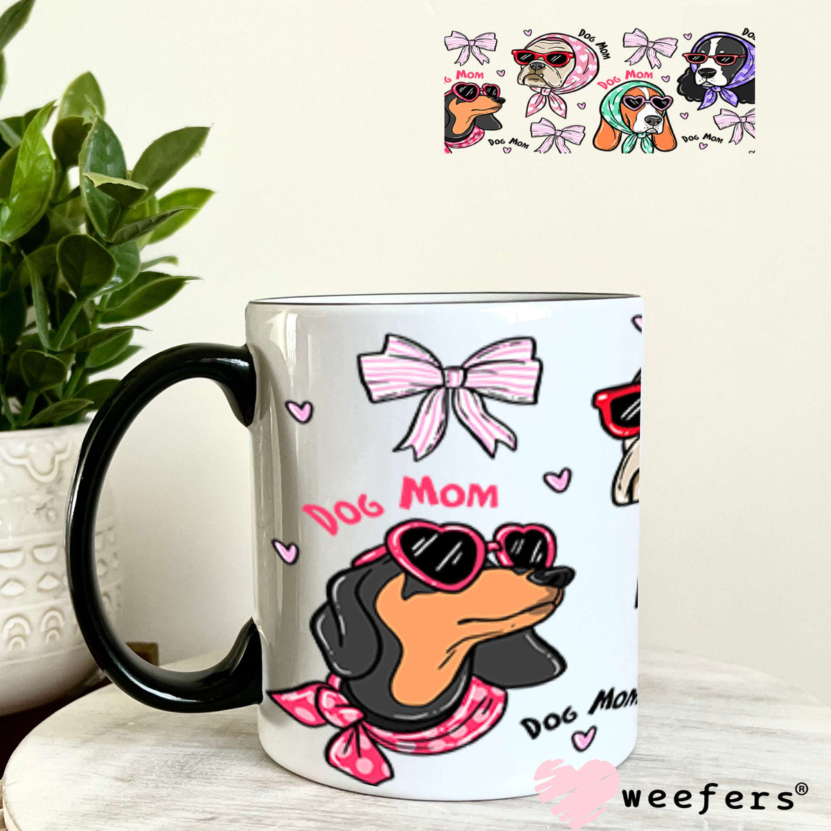UV DTF Cup Wraps - Dog Mom Scarf 11oz Coffee Mug Weefers