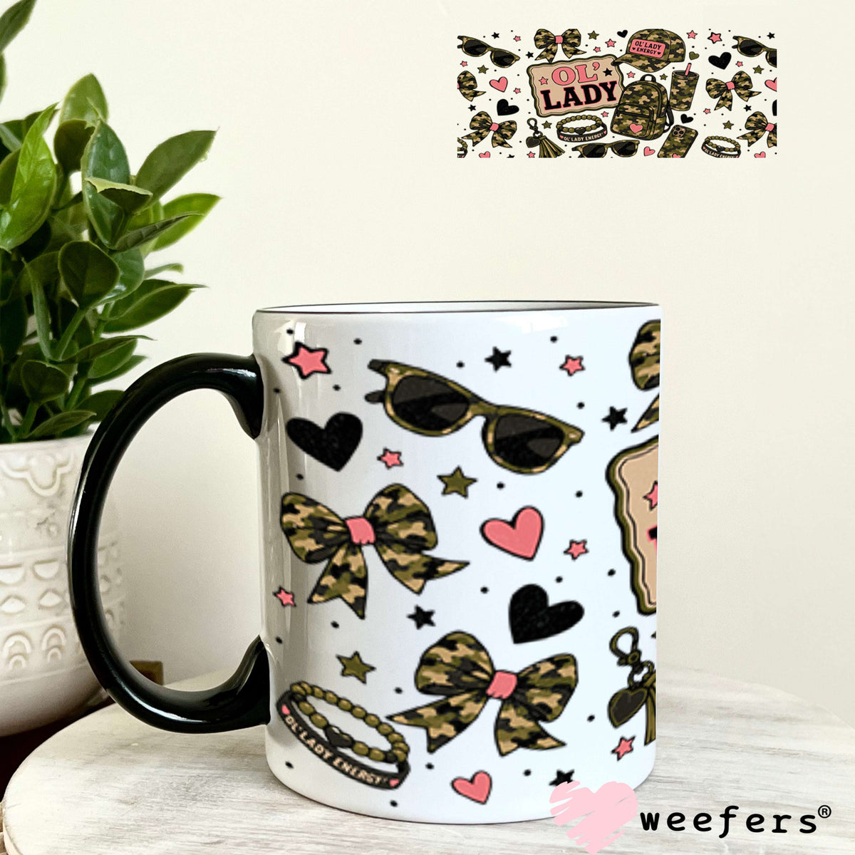 UV DTF Cup Wraps - Ol' Lady Camo - Weefers® Exclusive 11oz Coffee Mug Weefers