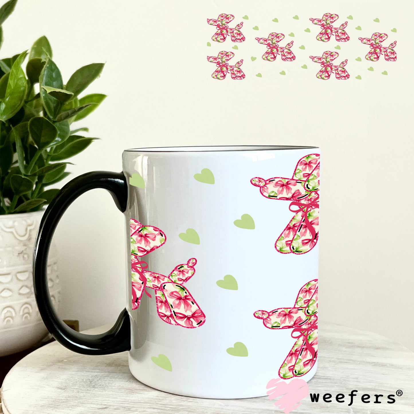 Floral Balloon Dogs UV DTF Cup Wrap 11oz Coffee Mug Weefers