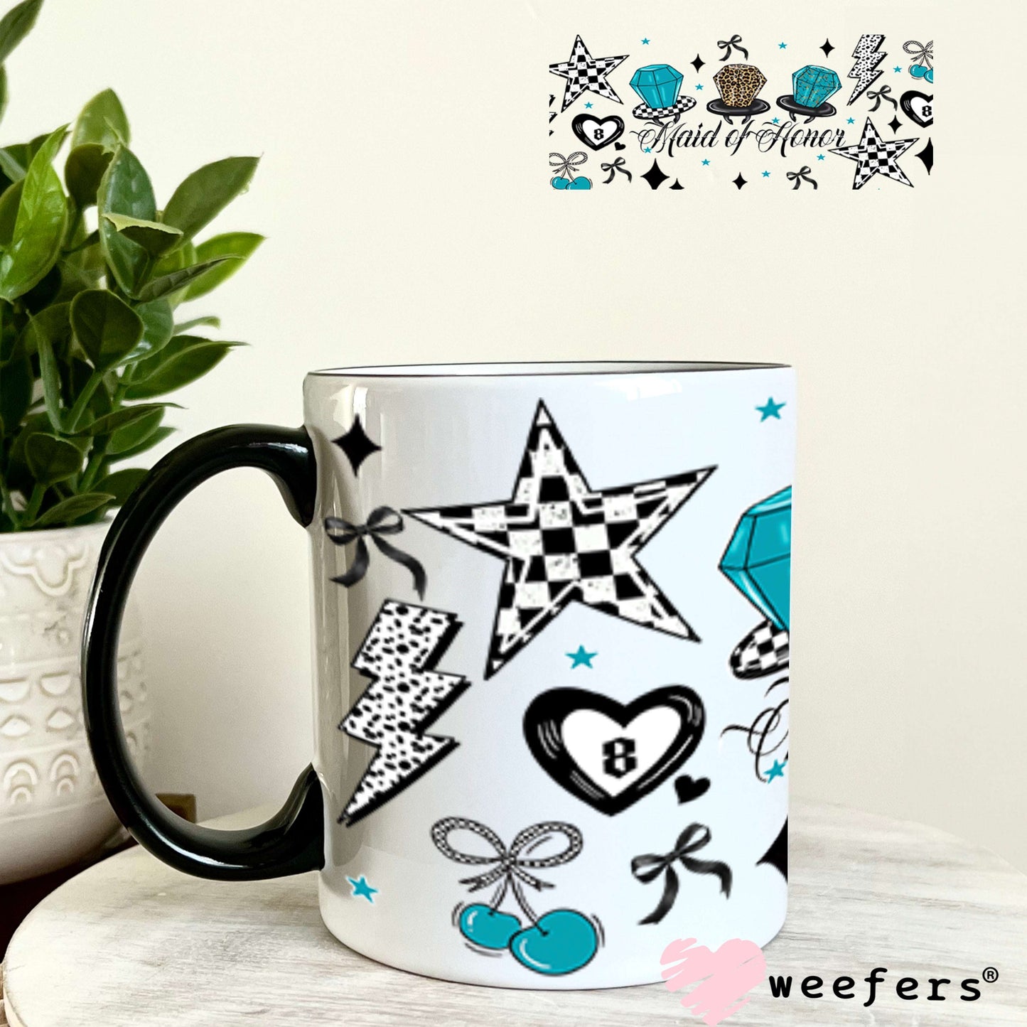 UV DTF Cup Wraps - Maid of Honor Ring Pops - Weefers® Exclusive 11oz Coffee Mug Weefers