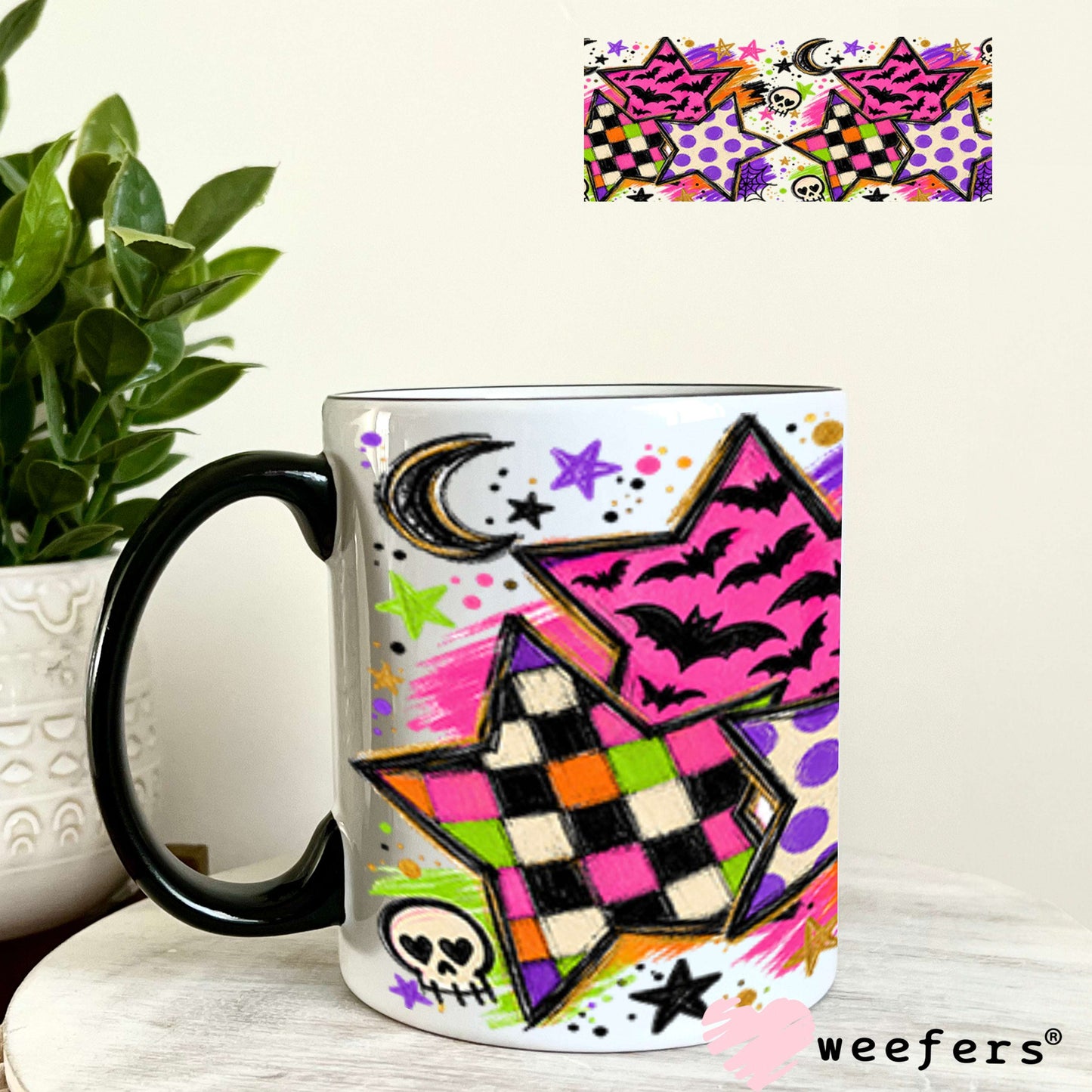UV DTF Cup Wraps - Halloween Stars 11oz Coffee Mug Weefers