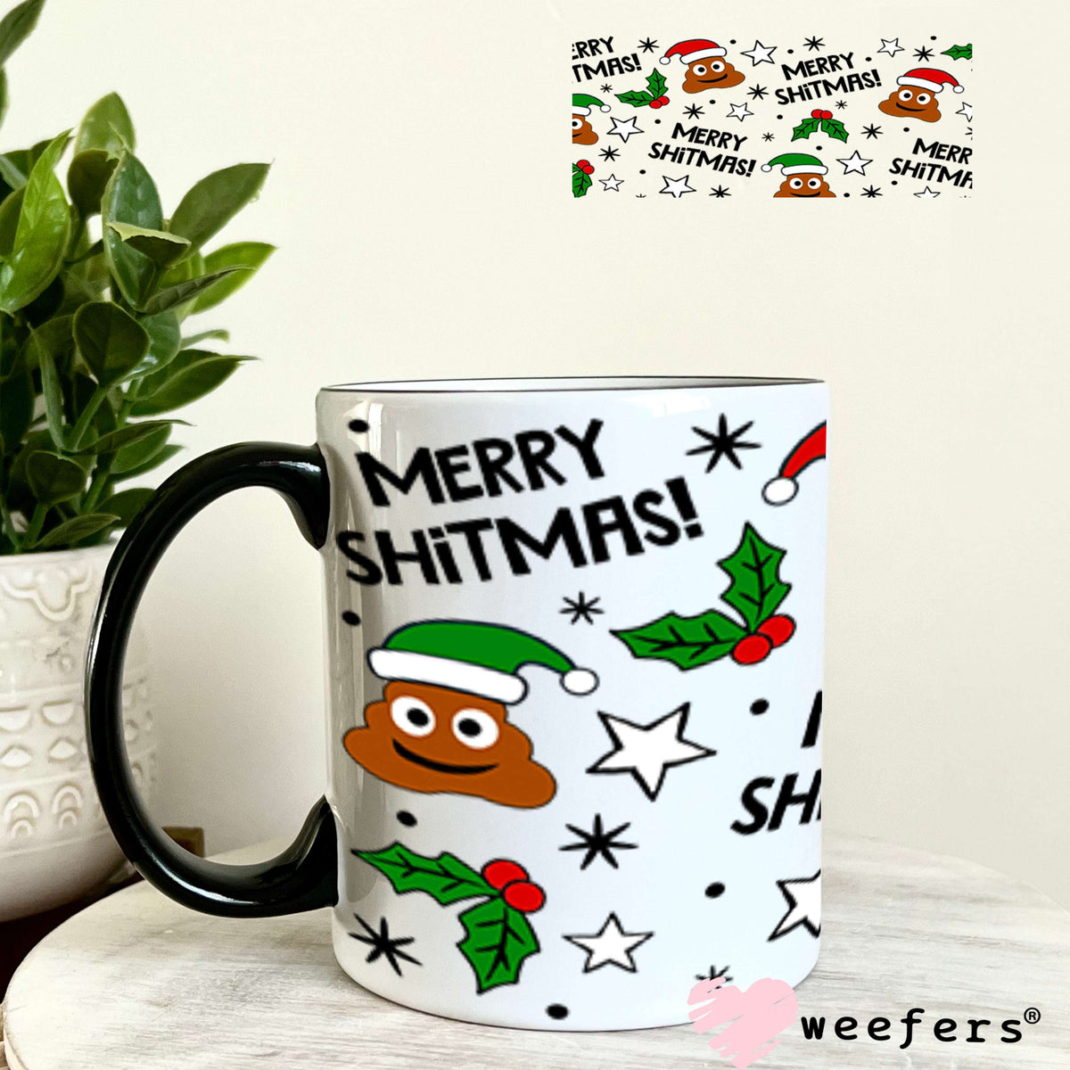 UV DTF Cup Wraps - Merry Shitmas 11oz Coffee Mug Weefers