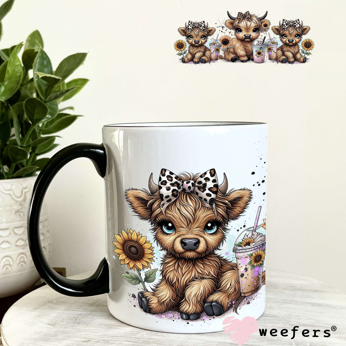 Baby Highlander Leopard Coffee UV DTF Cup Wrap 11oz Coffee Mug Weefers