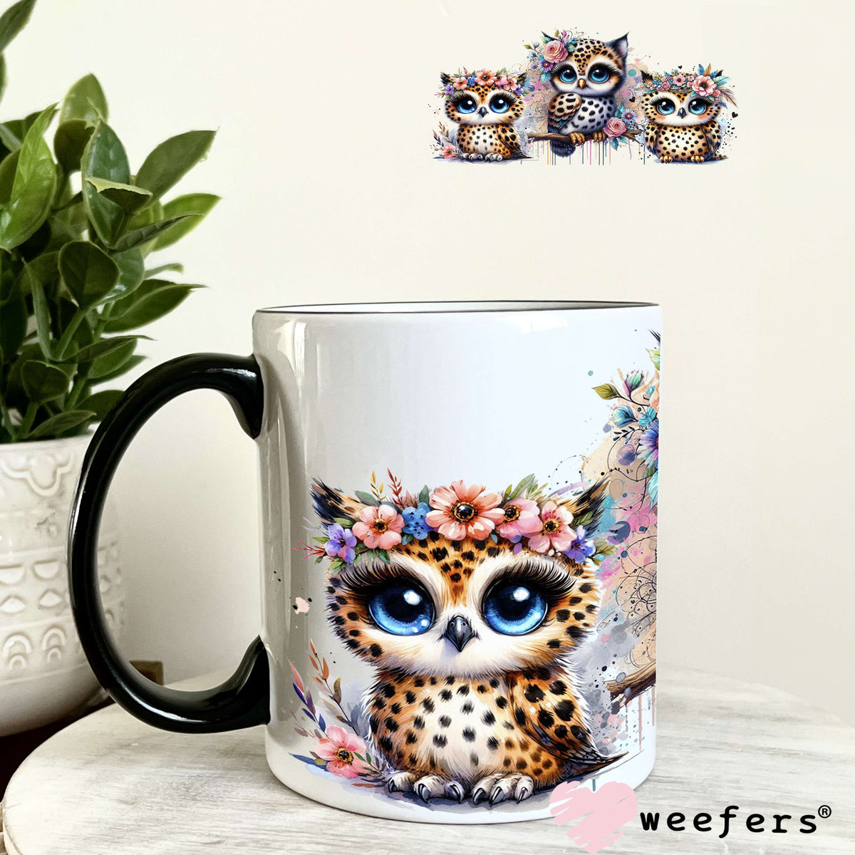 Baby Owl Trio UV DTF Cup Wrap 11oz Coffee Mug Weefers