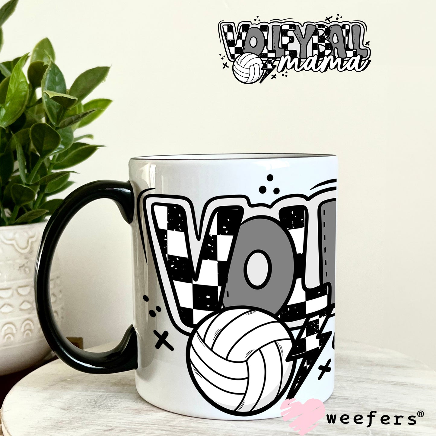 Volleyball Mama UV DTF Cup Wrap 11oz Coffee Mug Weefers