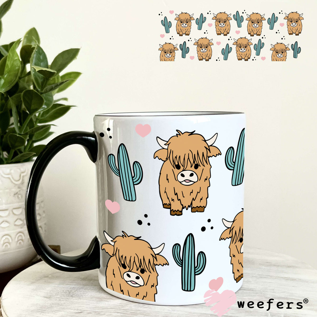 Highlander Cactus UV DTF Cup Wrap 11oz Coffee Mug Weefers