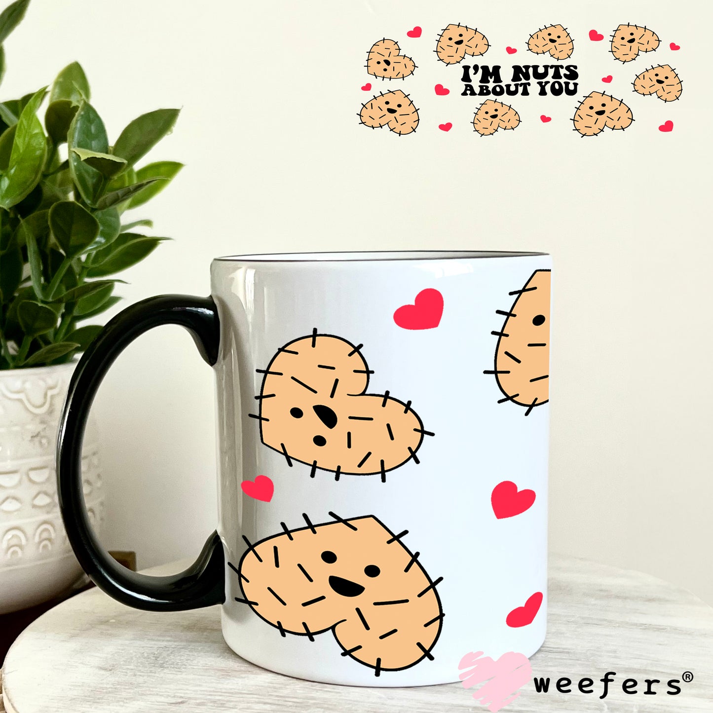 I'm Nuts About You UV DTF Cup Wrap 11oz Coffee Mug Weefers