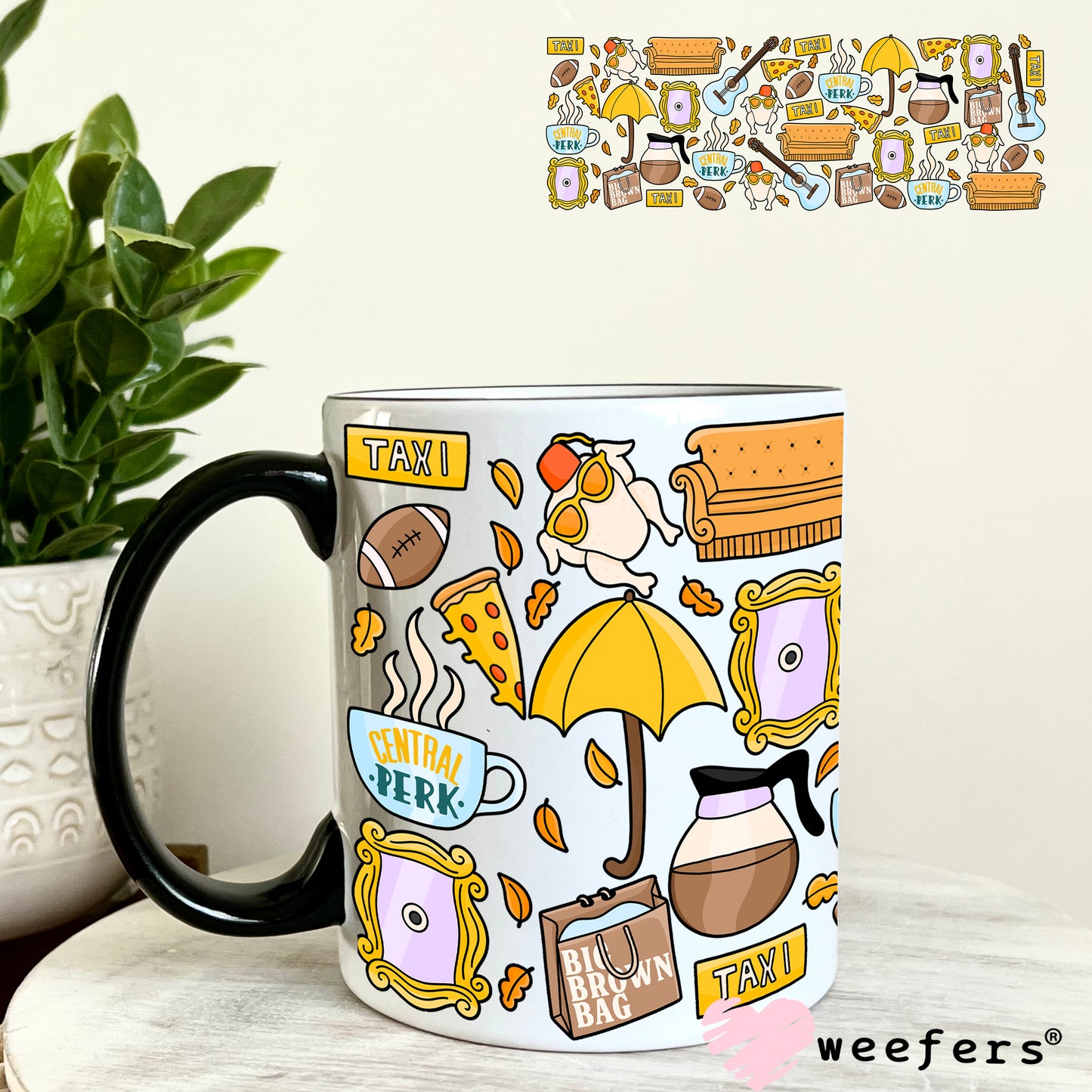 Friendz Hangout UV DTF Cup Wrap 11oz Coffee Mug Weefers
