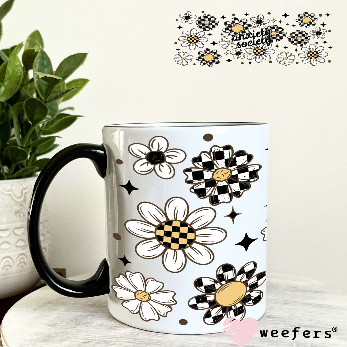 Anxiety Society UV DTF Cup Wrap 11oz Coffee Mug Weefers