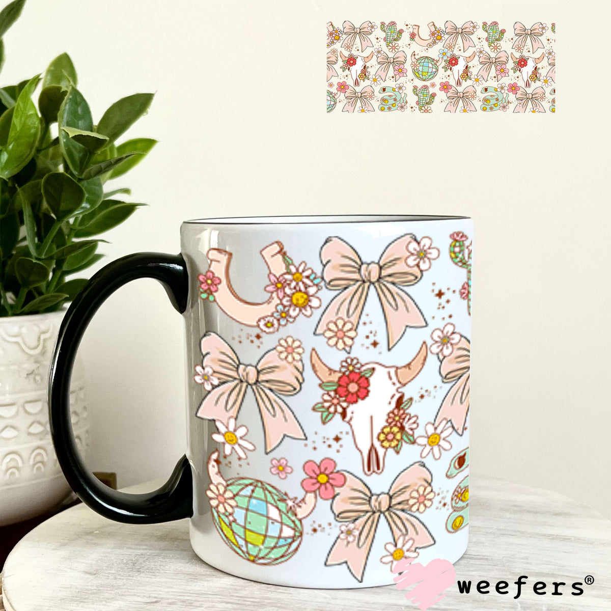 Western Coquette Peach Cowboy UV DTF Cup Wrap - WEEFERS EXCLUSIVE WRAP Weefers