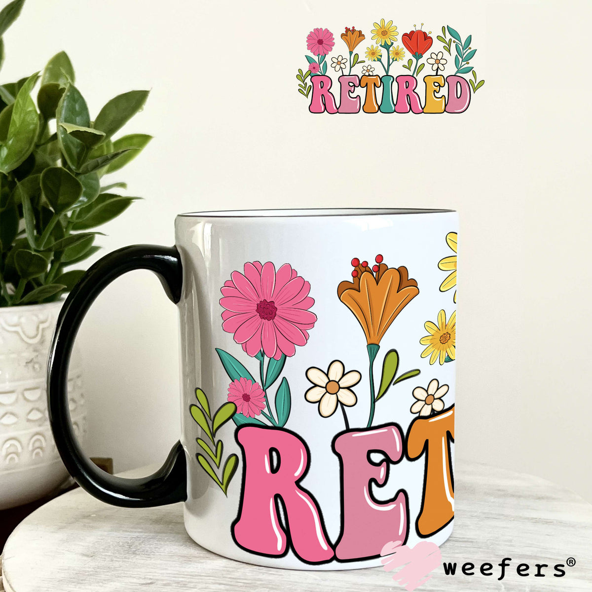 Retired Colorful Flowers UV DTF Cup Wrap 11oz Coffee Mug Weefers