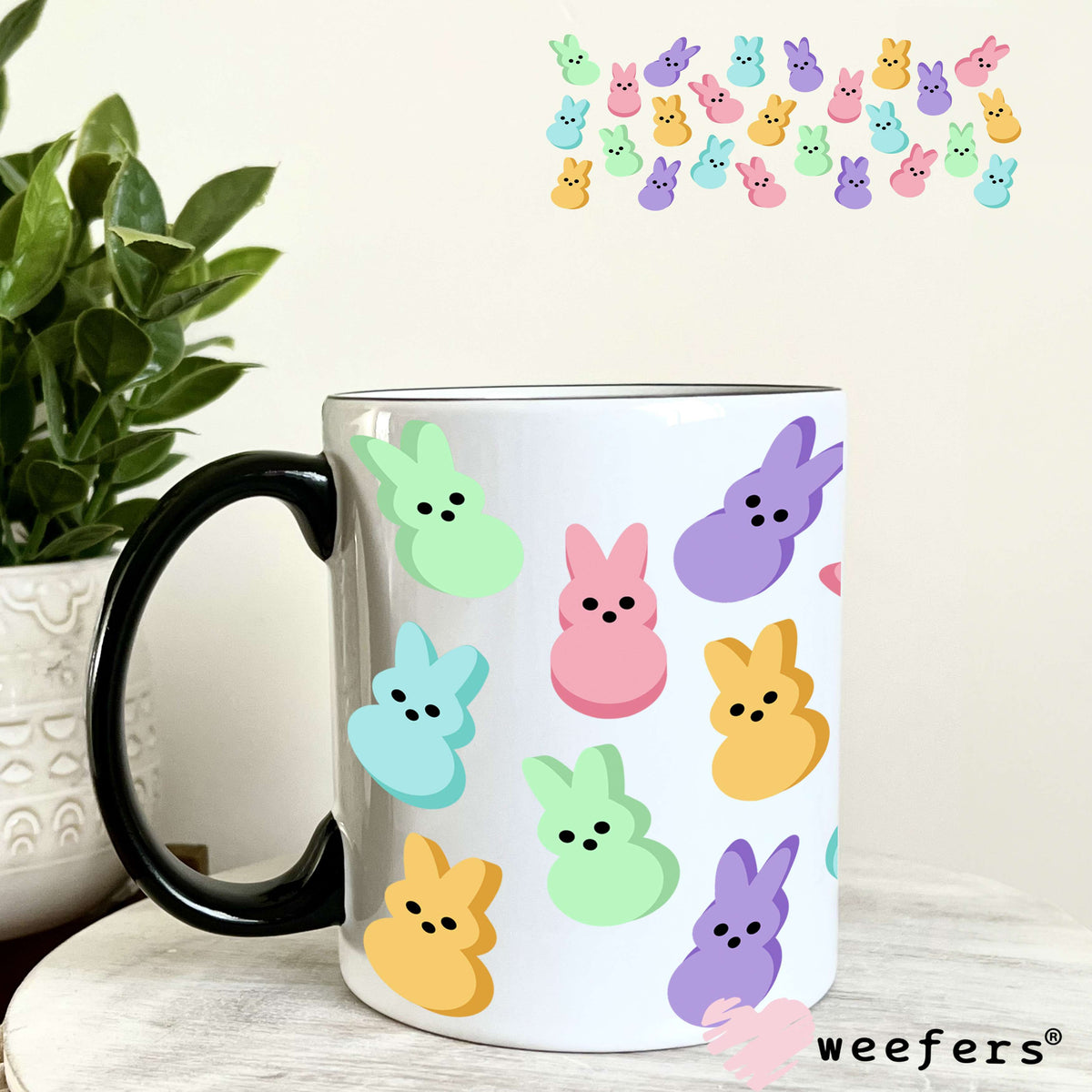 Easter Peepers UV DTF Cup Wrap 11oz Coffee Mug Weefers